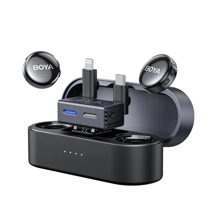 BOYA BOYALINK V3-01 2.4GHz Univerzális vezetéknélküli szett (1+2)  lightning, USB-C, 3.5mm TRS