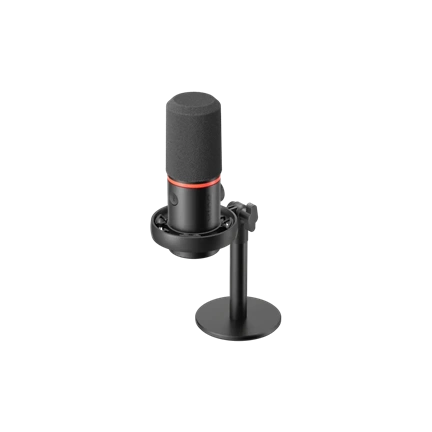 BOYA CASTMIC S60D - XLR és USB csatlakozású RGB broadcast mikrofon asztali állvánnyal