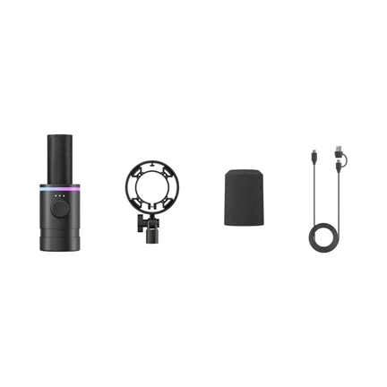 BOYA CASTMIC S60 - XLR és USB csatlakozású RGB broadcast mikrofon