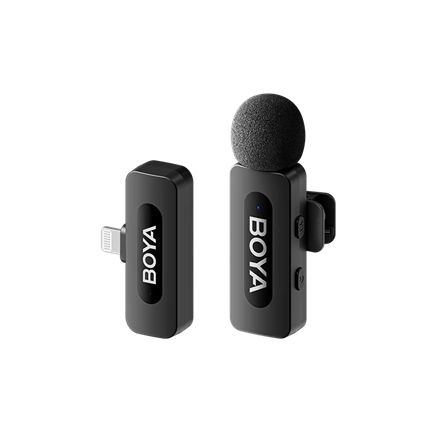 BOYA V Series vezeték nélküli mikrofon Lightning csatlakozós eszközökhöz, 1 adó + 1 vevő