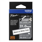 BROTHER P-touch HSe-251E zsugorcsöves szalag fehér alapon fekete 21mm 1,5m