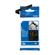 BROTHER P-touch TZe-R334 fekete alapon arany textil szalag 12mm 4m