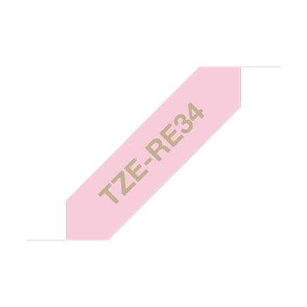 BROTHER P-touch TZe-RE34 laminált szalag (pink/arany)