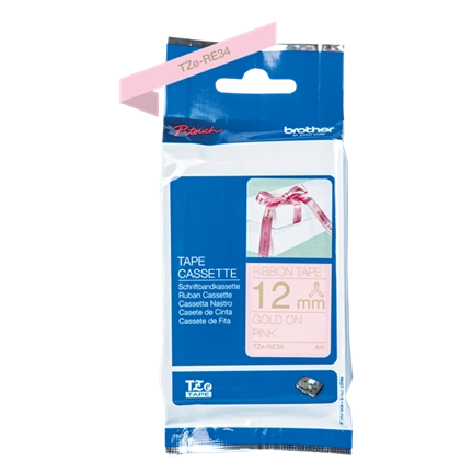 BROTHER P-touch TZe-RE34 laminált szalag (pink/arany)