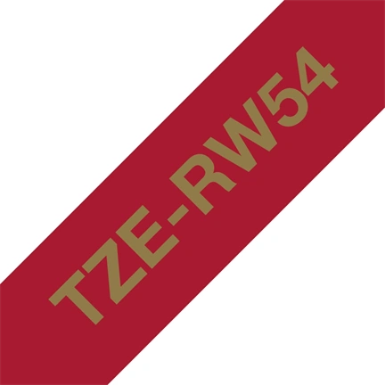 BROTHER P-touch TZe-RW54 bordó alapon arany textil szalag 24mm 4m