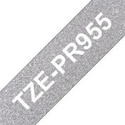 BROTHER TZEPR955 prémium feliratozó szalag ezüst alapon fehér