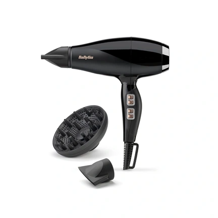 BaByliss 6716DE Air Power Pro Ionos hajszárító, AC motor, 2300W, fekete-sötétezüst