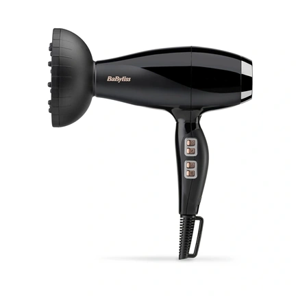 BaByliss 6716DE Air Power Pro Ionos hajszárító, AC motor, 2300W, fekete-sötétezüst