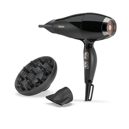 BaByliss 6716DE Air Power Pro Ionos hajszárító, AC motor, 2300W, fekete-sötétezüst