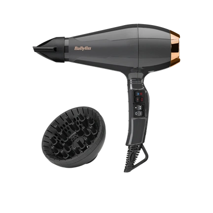 BaByliss 6719DE Air Pro Ionos hajszárító, AC motor, 2200W, fekete-sötétarany