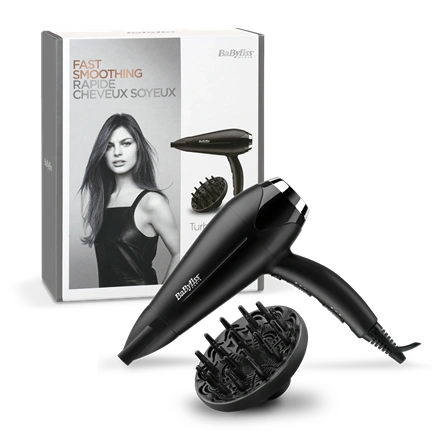 BaByliss D572DE Turbo Smooth hajszárító 2200W, fekete-ezüst