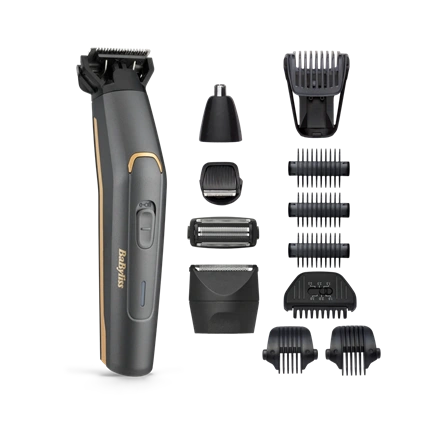 BaByliss MT987E Graphite Precision 12az1-ben, arc- és testszőrtelenítő készlet, szürke-arany