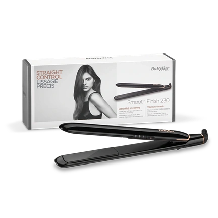 BaByliss ST250E Smooth Finish titánium-kerámialapos hajvasaló, fekete-rose gold