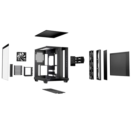 Be Quiet! Light Base 500 számítógépház - ATX, elöl-oldalt üvegpanel, 4db PWM ventilátor, fekete