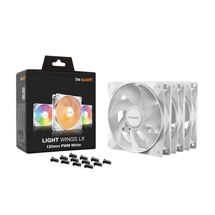 Be Quiet! Light Wings LX rendszerventilátor 120mm PWM 3-Pack White