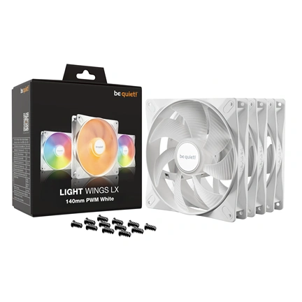 Be Quiet! Light Wings LX rendszerventilátor 140mm PWM 3-Pack White