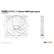 Be Quiet! PURE WINGS 3 120mm PWM High-speed (BL111) - fehér