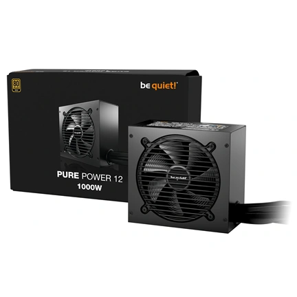 Be Quiet! Pure Power 12 tápegység 80Plus Gold, ATX 3.1, PCIe 5.1, 1000W