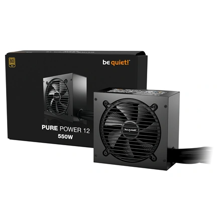 Be Quiet! Pure Power 12 tápegység 80Plus Gold, ATX 3.1, PCIe 5.1, 550W