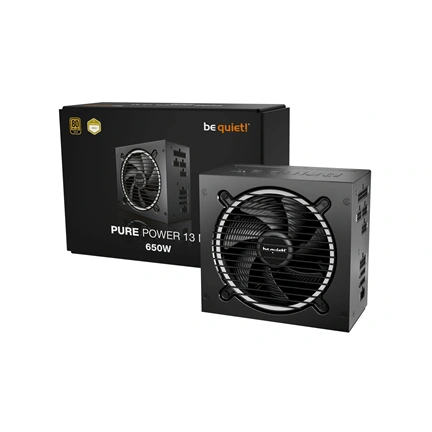 Be Quiet! Pure Power 13 M tápegység 80Plus Gold, ATX 3.1, PCIe 5.1, 650W