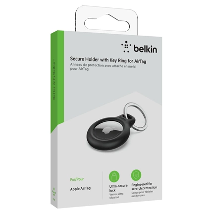 Belkin Apple AirTag tok kulcskarikával - Fekete