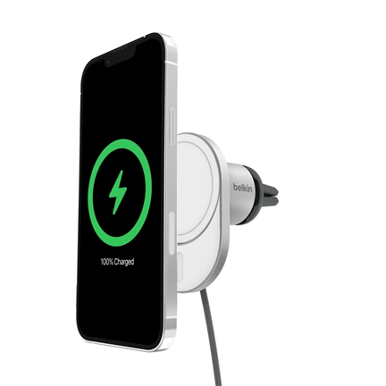 Belkin BoostCharge Pro Wireless autós töltő hivatalos MagSafe töltéssel 15W Qi2 CLA – fehér Belkin BoostCharge Pro Wireless autós töltő hivatalos MagSafe töltéssel 15W Qi2 CLA – fehér