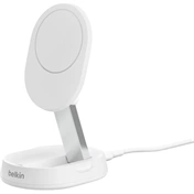 Belkin BoostCharge Pro vezeték nélküli töltőállvány Qi2-vel, átalakítható, mágneses, 15W, fehér