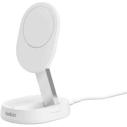 Belkin BoostCharge Pro vezeték nélküli töltőállvány Qi2-vel, átalakítható, mágneses, 15W, fehér