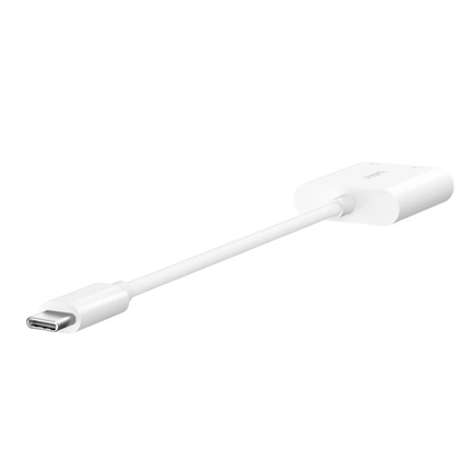 Belkin RockStar 3,5mm audio + USB-C gyorstöltés adapter, 60W, fehér