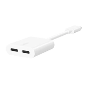 Belkin RockStar USB-C audio + gyorstöltés adapter, 60W, fehér