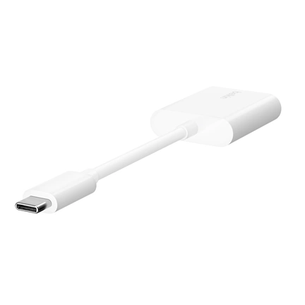 Belkin RockStar USB-C audio + gyorstöltés adapter, 60W, fehér