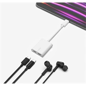 Belkin RockStar USB-C audio + gyorstöltés adapter, 60W, fehér