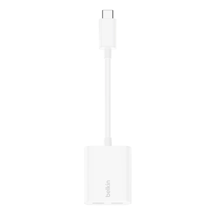 Belkin RockStar USB-C audio + gyorstöltés adapter, 60W, fehér