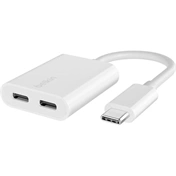 Belkin RockStar USB-C audio + gyorstöltés adapter, 60W, fehér