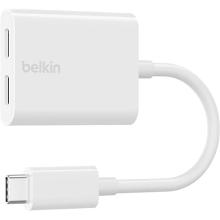 Belkin RockStar USB-C audio + gyorstöltés adapter, 60W, fehér