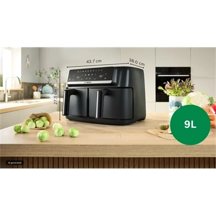 Bosch MAFD440B7 Serie 4 Két fiókos Forrólevegős sütő, 4,5L, 2500W, Fekete