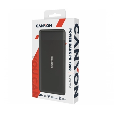 CANYON PB-109 Power Bank 10000mAh PD/QC - fekete