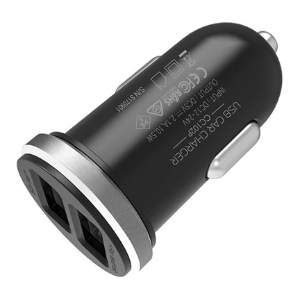 CAR CHARGER Silicon Power CC102P  - 2.1A (10.5W) DUAL USB, Fekete