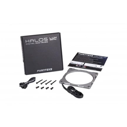 COOLER PHANTEKS Halos Lux rács 14cm RGB LED alu szürke