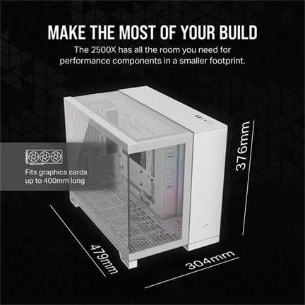 CORSAIR 2500X Tempered Glass White RGB iCue