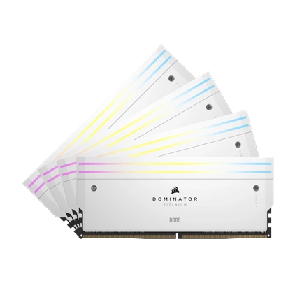 CORSAIR Dominator Titanium RGB DDR5 6000MHz CL36 64GB Kit4 Intel XMP White