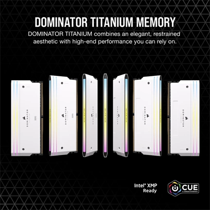CORSAIR Dominator Titanium RGB DDR5 6000MHz CL36 64GB Kit4 Intel XMP White