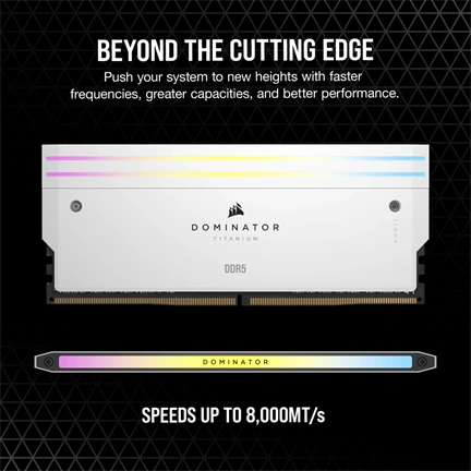 CORSAIR Dominator Titanium RGB DDR5 6000MHz CL36 64GB Kit4 Intel XMP White