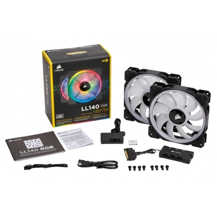CORSAIR LL140 Dual Light Loop RGB LED PWM 140mm - Twin Pack