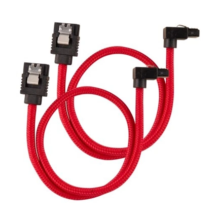 Corsair prémium fonott SATA 30cm 90° csatl. piros