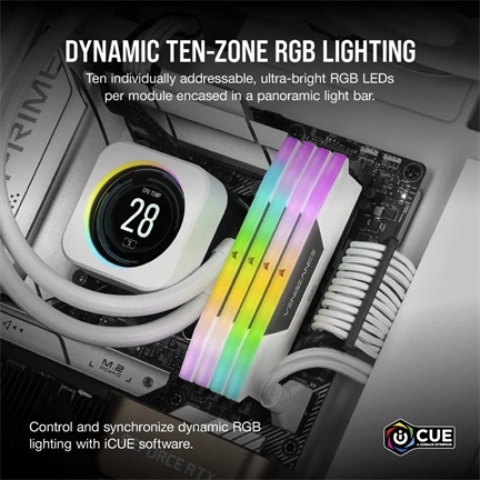 CORSAIR Vengeance RGB DDR5 5200MHz CL40 64GB Kit2 White