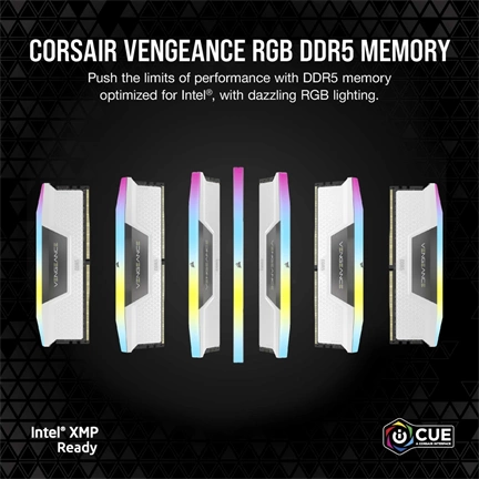 CORSAIR Vengeance RGB DDR5 6000MHz CL30 32GB Kit2 White