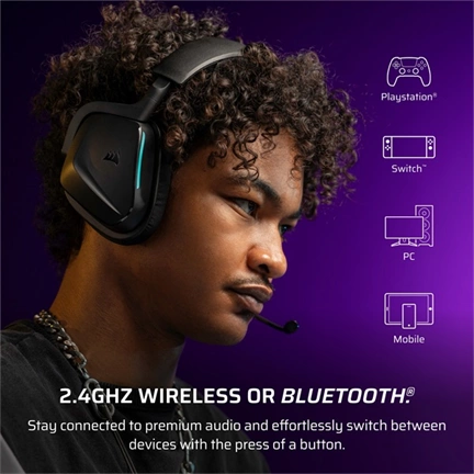 CORSAIR Vezeték Nélküli Headset, VOID v2 Wireless Gaming Headset, Dolby Atmos, carbon CORSAIR Vezeték Nélküli Headset, VOID v2 Wireless Gaming Headset, Dolby Atmos, carbon
