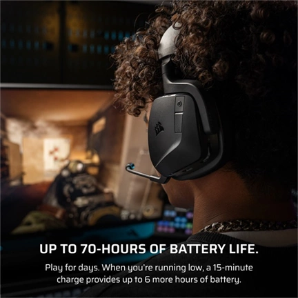 CORSAIR Vezeték Nélküli Headset, VOID v2 Wireless Gaming Headset, Dolby Atmos, carbon CORSAIR Vezeték Nélküli Headset, VOID v2 Wireless Gaming Headset, Dolby Atmos, carbon