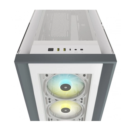 CORSAIR iCUE 5000X RGB Tempered Glass Mid-Tower ATX PC Smart Case White